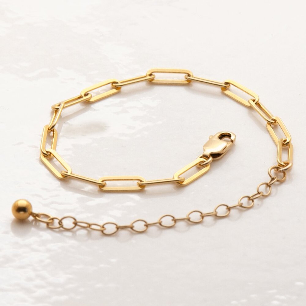 Paperclip Bracelet With Extender, Stylish Bracelet, Minimalist Layering Bracelet